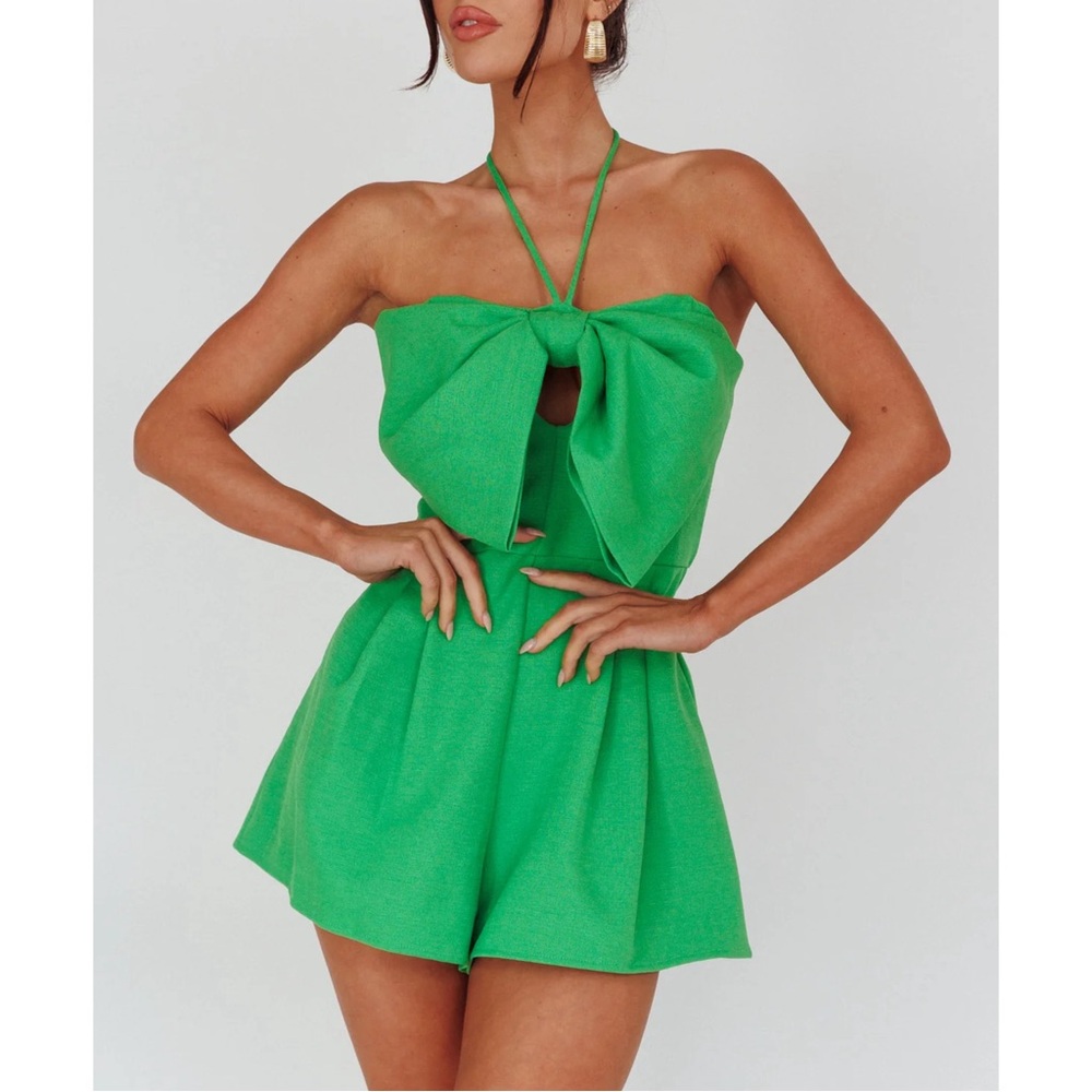 Selfie Leslie Tink Bow Bust Romper